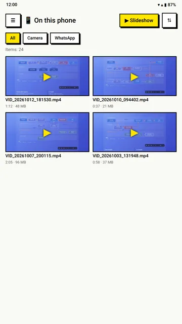 Videos on the phone